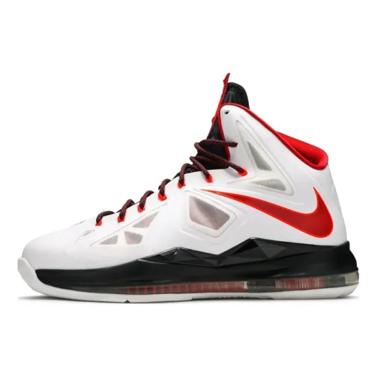 Nike Lebron 10 Basketball Shoes Men High-top White/University Red/Black/Crimson