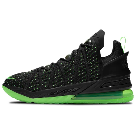 Nike Lebron 18 Basketball Shoes Unisex Mid-top Black/Green