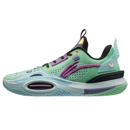 LiNing All City 10 Cloudy Pop Cushioning Anti Slip And Wear Resistant Low Top Basketball Shoes Light Mint Green