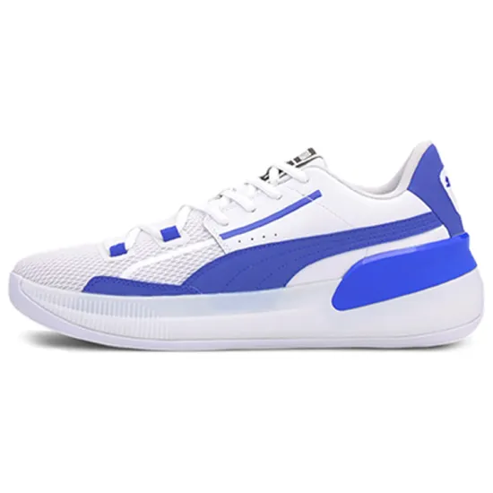 PUMA Clyde Hardwood Basketball Shoes Unisex Low-top White/Blue
