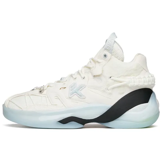 ANTA KT7 Basketball Shoes Men High-Top Off White/Blue