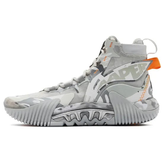 Aape X LINING Badfive 2 Low Basketball Shoes Men High-Top Ice Gray/Cool Gray