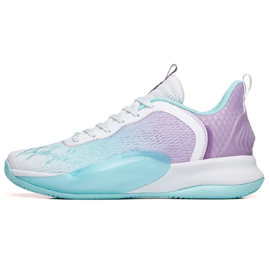 ANTA Light Cavalry 6 Basketball Shoes Men Low-Top ANTA White/Bright Purple/Light Blue