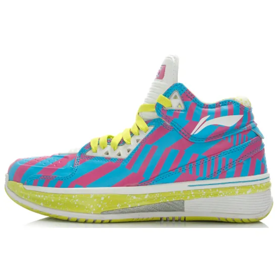 LINING WOW 2 Basketball Shoes Men Low-Top Blue Pink White