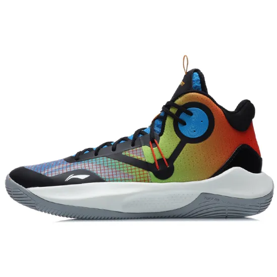 LINING Sonic 9 Team Basketball Shoes Men Low-Top Black/Red Blue