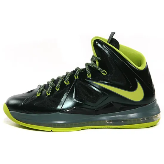 Nike Lebron 10 Basketball Shoes Men Low-top Black/Green