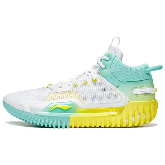 LINING Badfive 3 Basketball Shoes Men Mid-Top White/Green Yellow