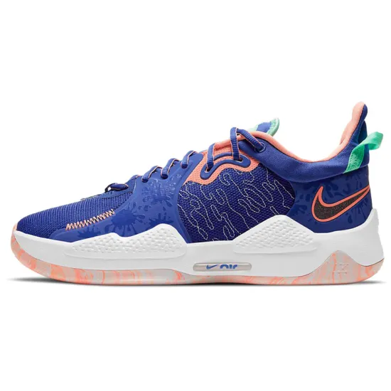 Nike PG 5 Basketball Shoes Unisex Low-top Blue/green/pink