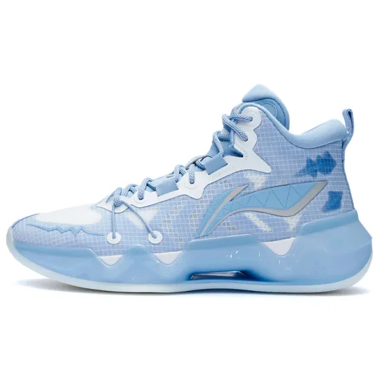LINING Liren 2 Basketball Shoes Men Mid-Top Standard White/Snow Blue