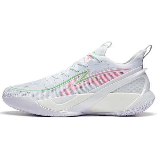 LINING SONIC 10 V2 Basketball Shoes Men Low-Top Standard White