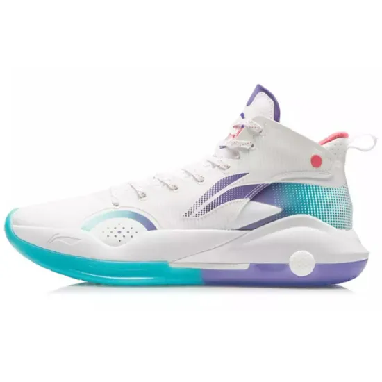 LINING YuShuai 15 Basketball Shoes Men Mid-Top White Blue/Purple