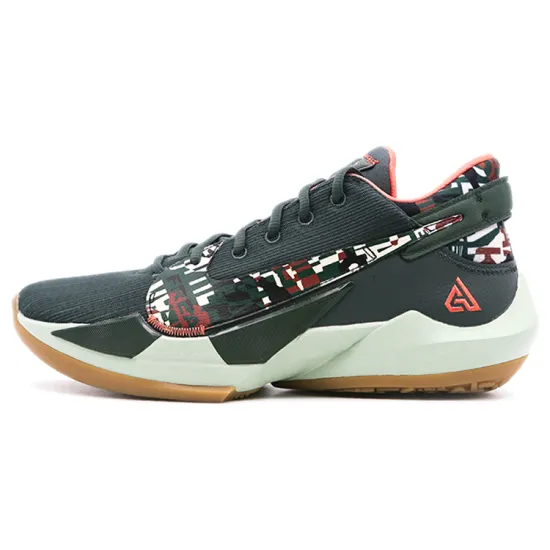 Nike Freak 2 Basketball Shoes Men Low-top Green Orange