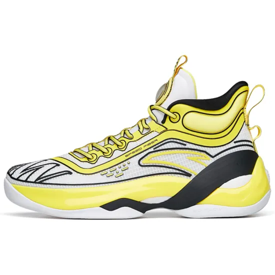 ANTA KT7 Basketball Shoes Men Mid-Top ANTA White/Fluorescent Jelly Yellow