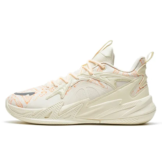XTEP Counterattack 1st Generation-V2 Basketball Shoes Men Low-Top Beige Orange