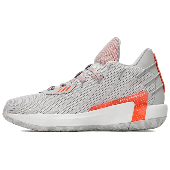 Adidas D Lillard 7 Basketball Shoes Men Mid-top Solid Gray/orange-red