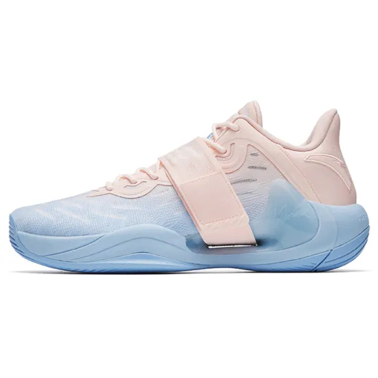 ANTA Water Flower 4 Basketball Shoes Men Low-Top Baby Pink/Dazzling Blue