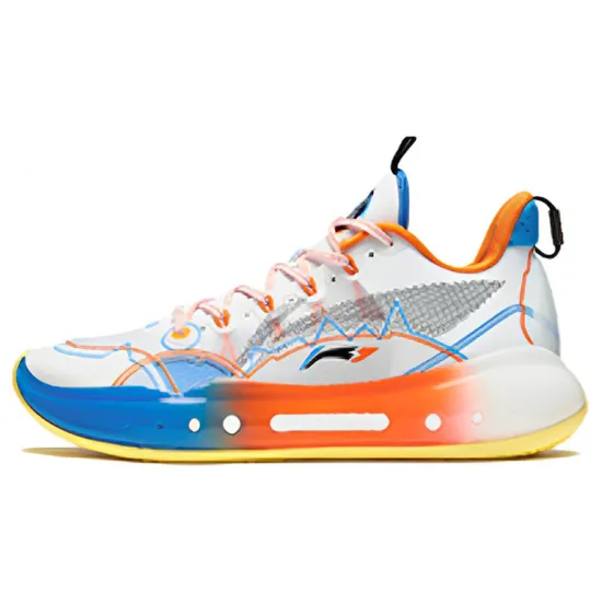 LiNing YuShuai 14 䨻 Low Cushioning Anti Slip And Wear Resistant Low Top Basketball Shoes White Red Blue