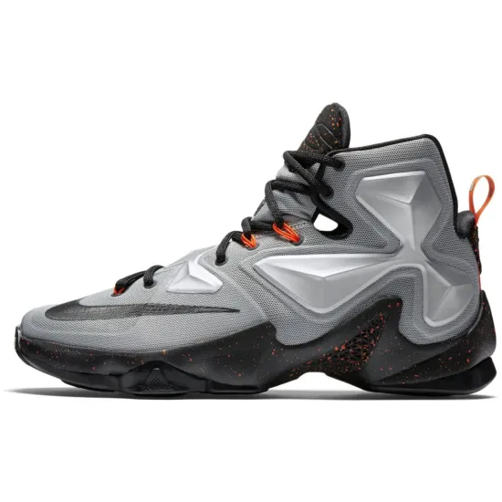 Nike Lebron 13 Basketball Shoes Men High-top Metallic Silver/Energy/Gem Green/Black