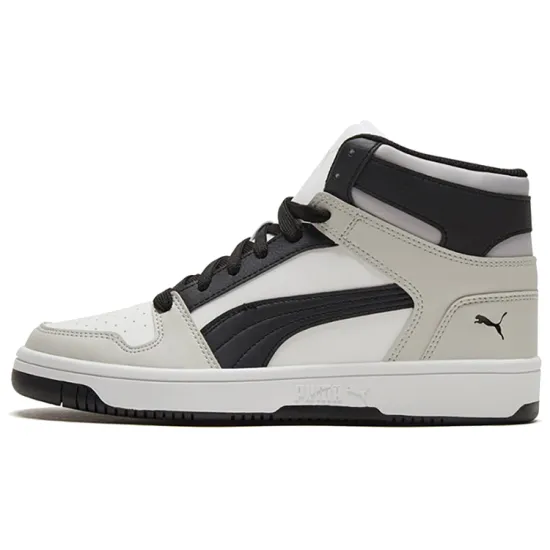 Puma Rebound Layup Basketball Shoes Unisex High-top Black/gray/white