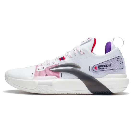 LINING Speed 9 Premium Basketball Shoes Men Low-Top Standard White