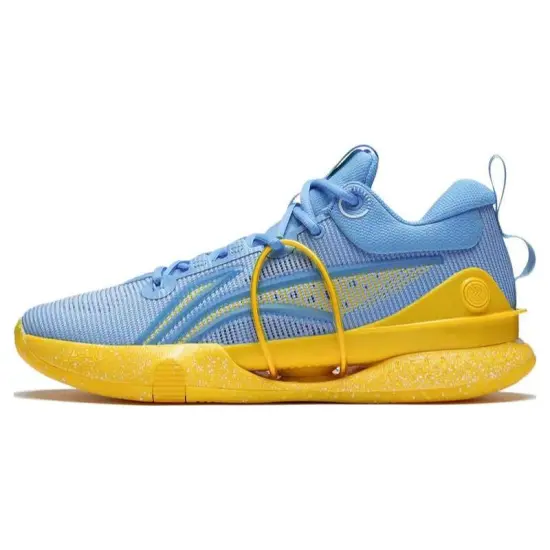 LiNing Speed 8 Premium Cushioning Anti Slip And Wear Resistant Low Top Basketball Shoes Men's Blue Yellow