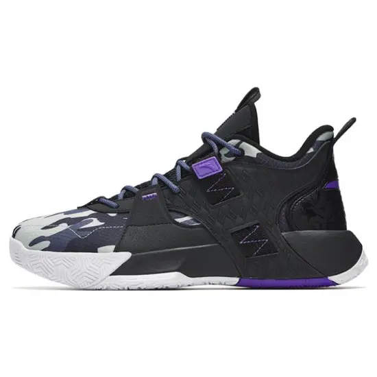 Anta Speedy 2 Generations Cushioning Anti-Slip And Wear-Resistant Mid-Top Basketball Shoes Men's Black