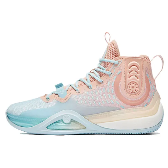 XTEP Imperial Breeze 1st Generation Cushioned Wear Resistant Breathable High Top Basketball Shoes Blue Pink