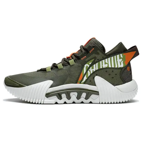 LINING Badfive 2 Low Basketball Shoes Men Low-Top Green White