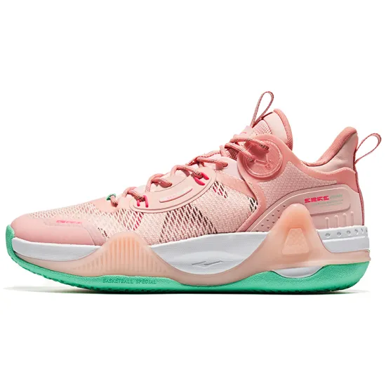Erke Cushioning Anti-Slip And Wear-Resistant Low-Top Basketball Shoes Men's Apricot Pink Fluorescent Vibrant Pink
