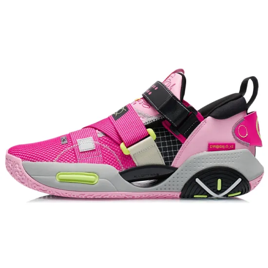 LiNing All City 9 V2 Anti Slip Wear Resistant Low Top Basketball Shoes Fluorescent Powder
