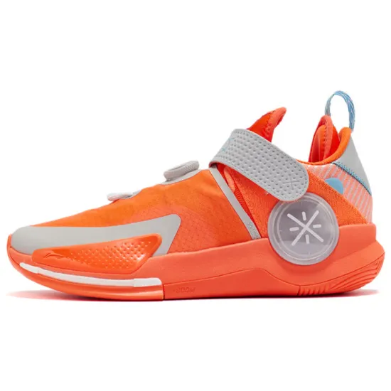 LINING Wade Fission 7 V2 Basketball Shoes Men Low-Top Neon Bright Orange/Microcrystalline Gray