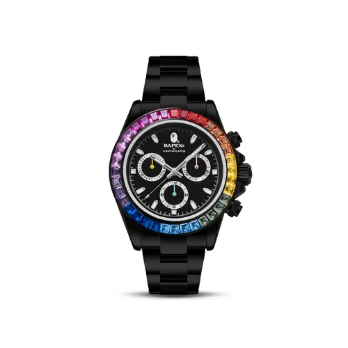Bape Type 4 Bapex Crystal Stone Watch Black