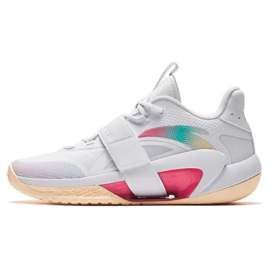 Anta Sanfenyu Lite Anti Slip Wear Resistant Low Top Basketball Shoes Men's White Yellow