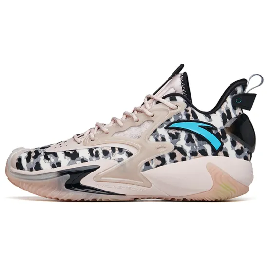 ANTA Frenzy 3 Pro Basketball Shoes Men Mid-Top Dusty Grey/Wheat Pink/Ivory White