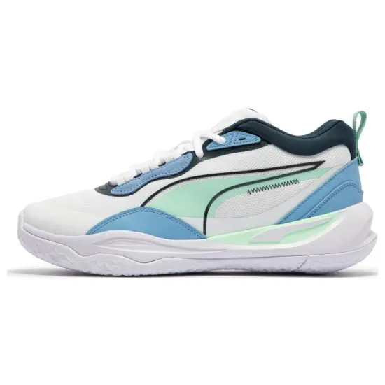 PUMA Playmaker Basketball Shoes Unisex Low-top White/blue/green