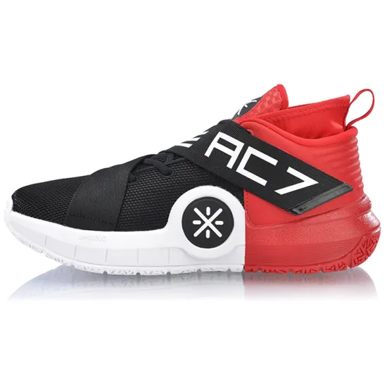 LINING All City 7 Basketball Shoes Men Low-Top Black White Red