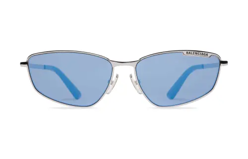 Balenciaga Alloy Irregular Shape Sunglasses Women's Light Ruthenium Gray