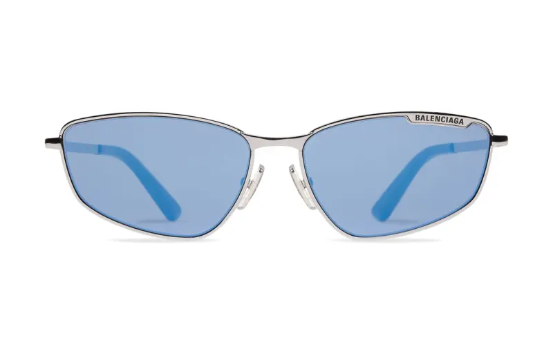 Balenciaga Alloy Irregular Shape Sunglasses Women's Light Ruthenium Gray
