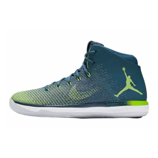 Air Jordan 31 Basketball Shoes Men High-top Dark Green/fluorescent Green/white