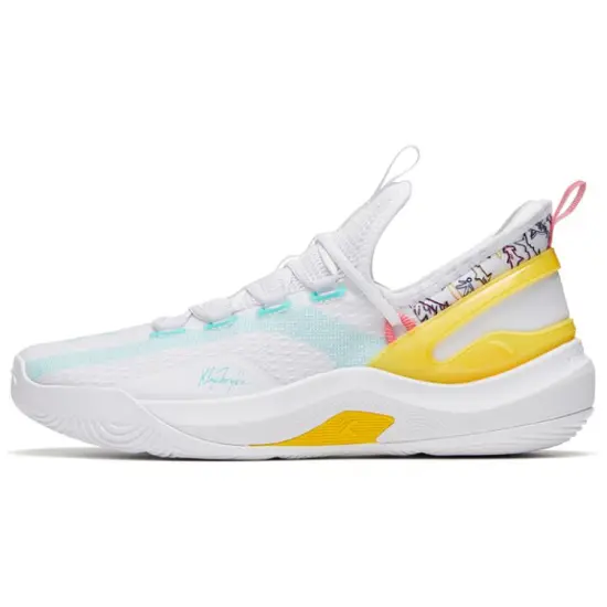 ANTA KT Basketball Shoes Men Low-Top White Yellow