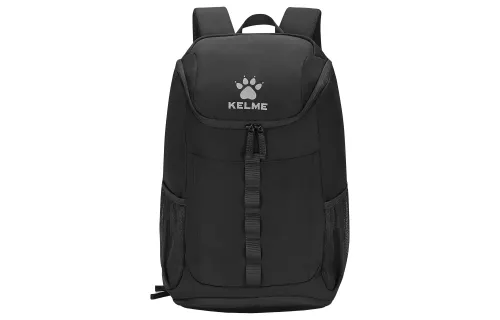 Football capacious foldable black backpack for training with zipper for men and women, polyester, for beloved