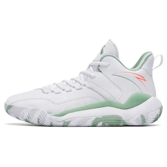 ANTA Basketball Shoes Men Mid-Top White Green