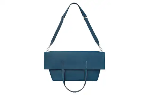 HERMES Double Sens Leather Handbag Women's S4 Deep Blue Dark Blue