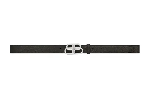 Balenciaga Polyurethane Leather Belts Women's Black Width 2.3cm