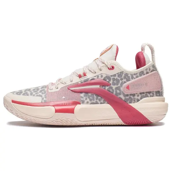 LINING Speed 9 Premium Basketball Shoes Men Low Top Light Gray Pink
