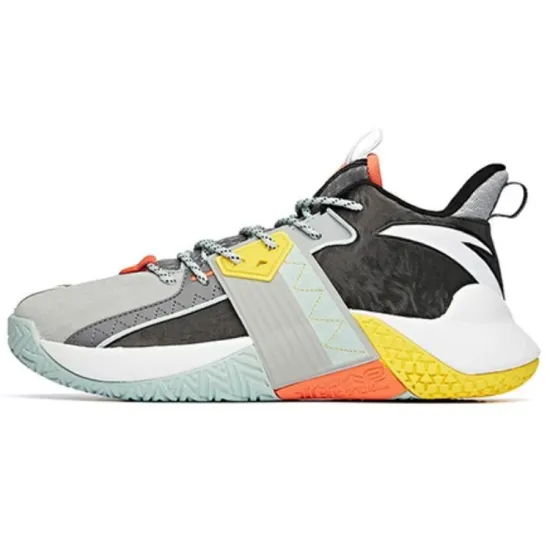 ANTA Cement Busters Basketball Shoes Men Mid Top Black/Gray/Yellow