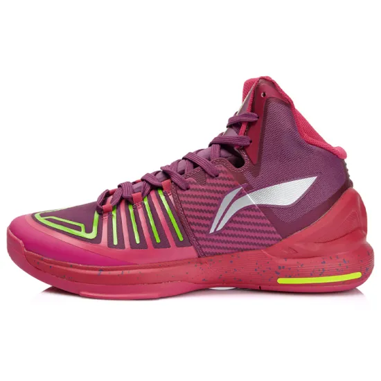 LINING Speed 1 Basketball Shoes Men Mid-Top Rose Red