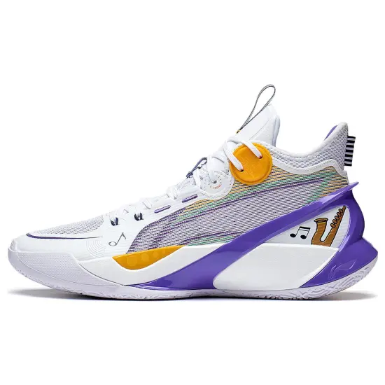 LINING SONIC 10 Ultra Basketball Shoes Men Mid-Top White Purple