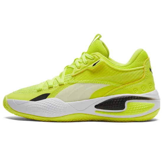 Puma Court Rider Basketball Shoes Men Mid-top Yellow/White