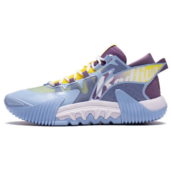 LiNing Badfive 2 Low Shock Absorbers Slip Resistant Abrasion Resistant Low top Basketball Shoes Men's Blue Purple